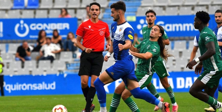 Javi Delgado, en el Sabadell vs Cornellà