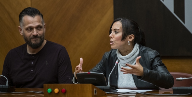 Jesús Rodríguez i Marta Farrés en una fotografia d'arxiu al Ple municipal