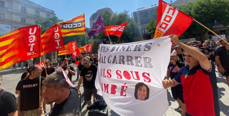 Moment de la manifestació d'aquest dilluns