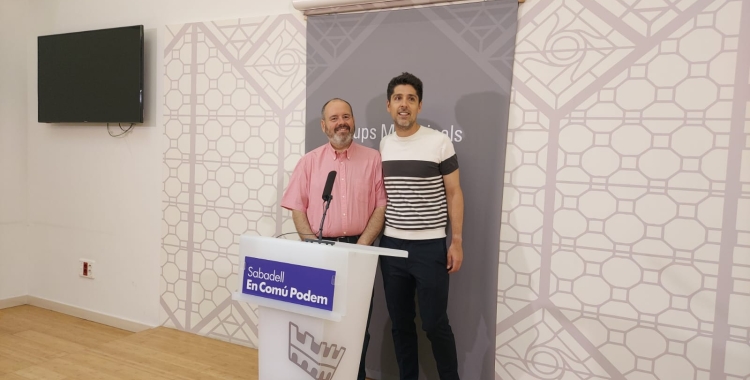 Joan Mena i David Cid en la roda de premsa d'avui
