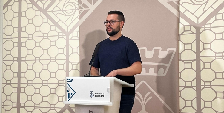 Eloi Cortés durant la roda de premsa | Mireia Sans