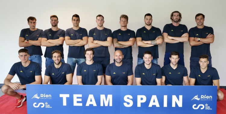 Foto de família de la selecció masculina al CAR de Sant Cugat | RFEN