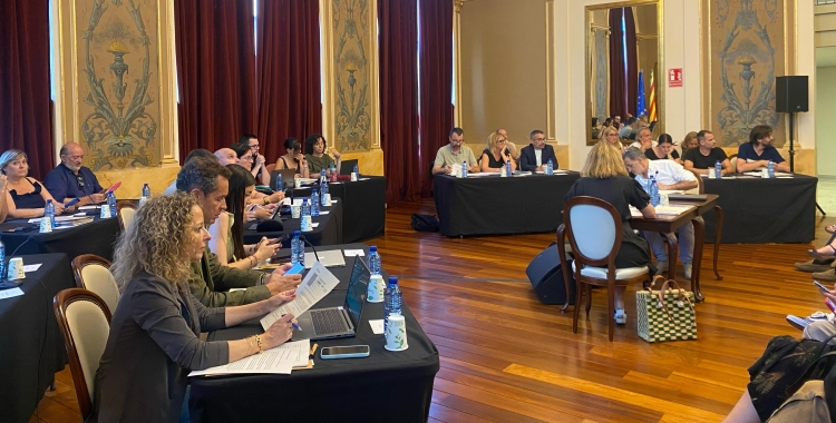 El ple municipal celebrant-se al Teatre Principal