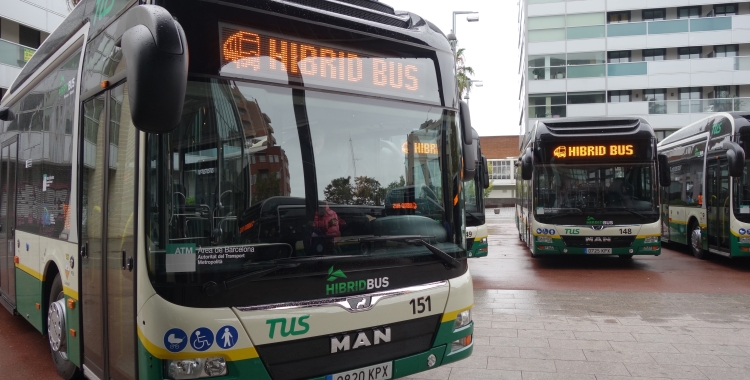 Autobusos de la TUS en una imatge d'arxiu