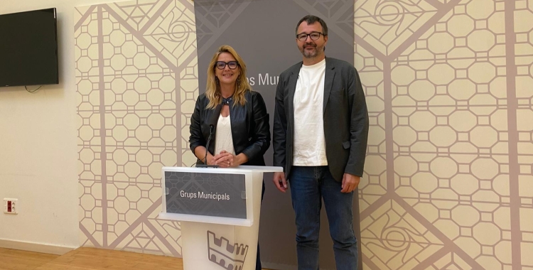 Sílvia Renom i Santi Valls, regidors d'Esquerra Republicana de Sabadell