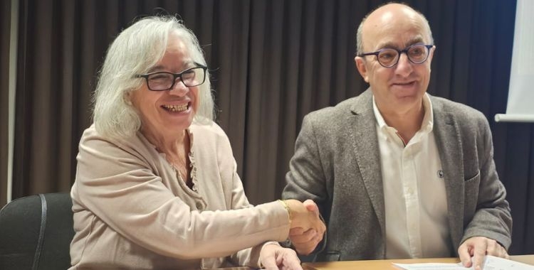 El síndic, Josep Escartin, i la representant dels APIS aquest matí