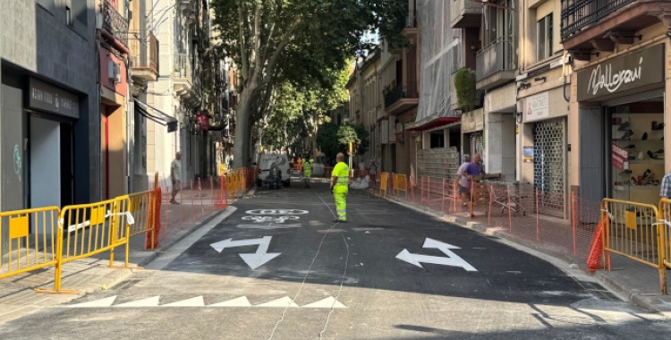 La Via Massagué durant les obres de renovació del ferm de l'estiu
