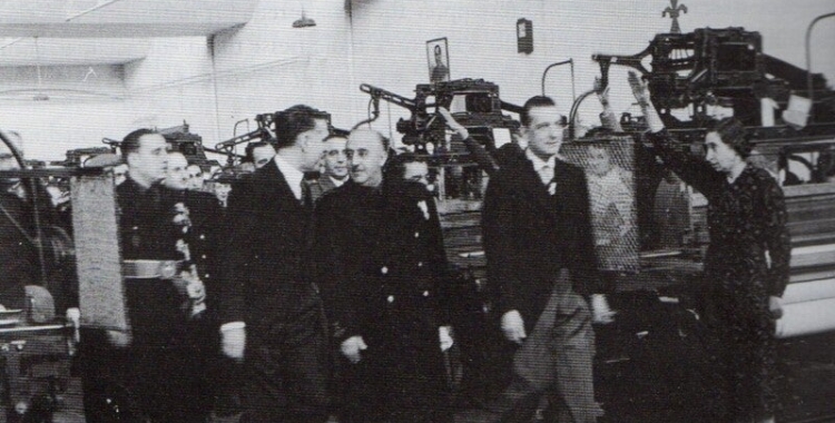 Franco en una visita a Sabadell