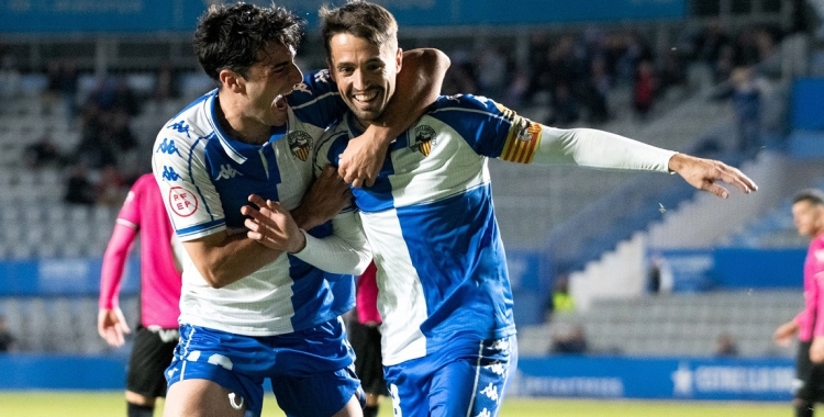 Sergio Cortés celebrant el gol contra l'Ibiza | Roger Benet