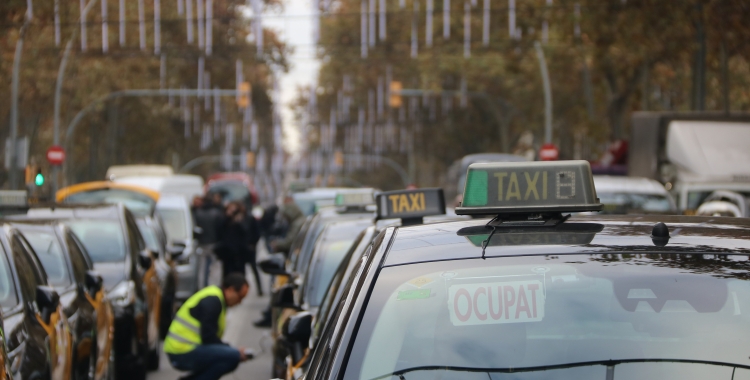 La mobilització dels taxis a Barcelona | ACN