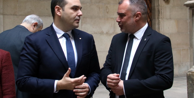 L'alcalde de Terrassa, Jordi Ballart (esquerra), i el conseller de Presidència, Albert Dalmau, en una imatge d'arxiu | Àlex Recolons (ACN)