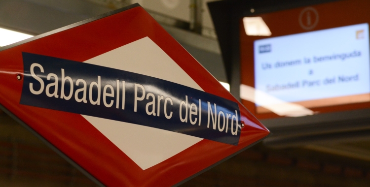 Cartell de l'estació Sabadell Parc del Nord