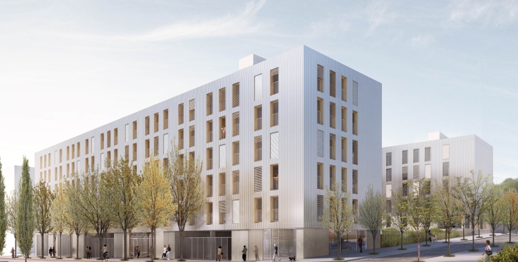 Imatge render de com seran els blocs d'habitatge de Can Gambús