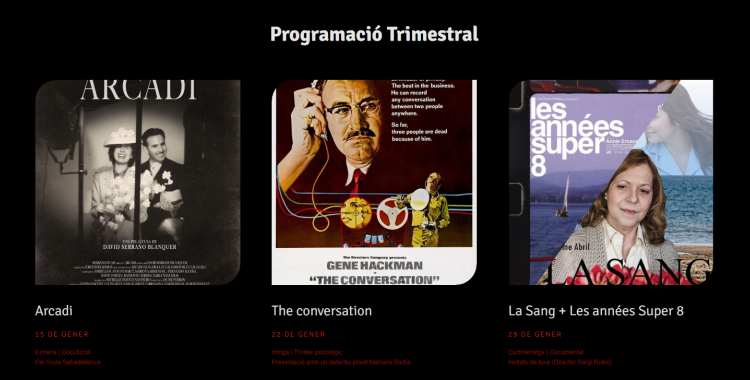 Cartell de la nova programació del Cineclub Sabadell