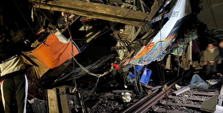 Imatge del tren accidentat a Gelida | ACN