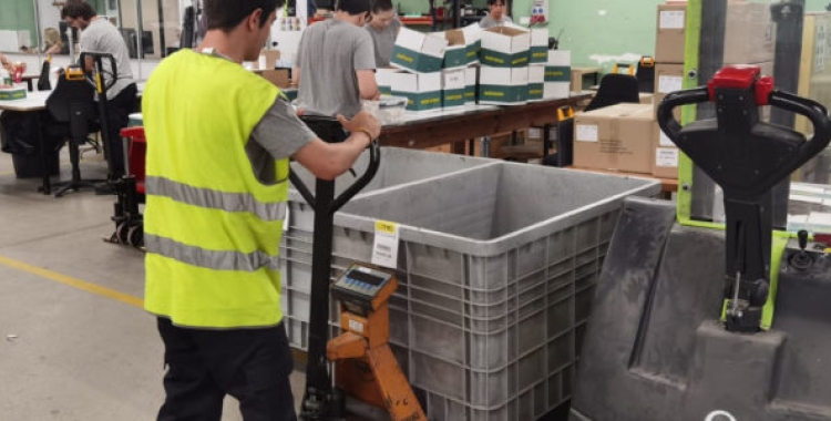 Usuaris de CIPO fent treballs de magatzem