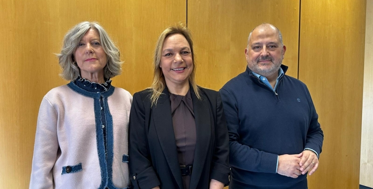 Belén Pajares, Cuca Santos i Agustín Parra aquest matí a Sabadell