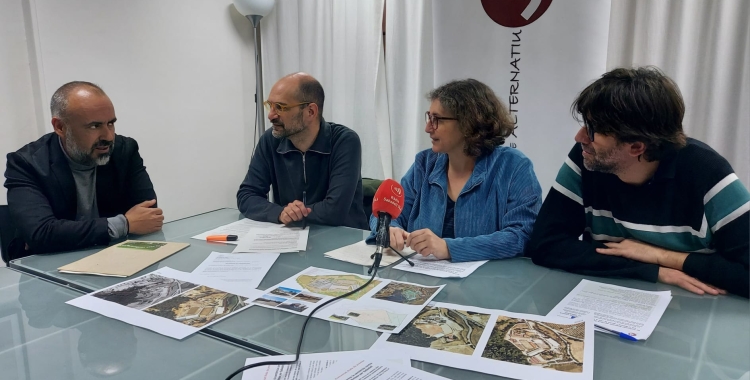 Els membres de l'Entesa durant la roda de premsa d'aquesta tarda