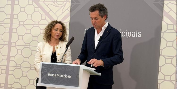 Katia Botta i Lluís Matas en roda de premsa | Mireia Sans