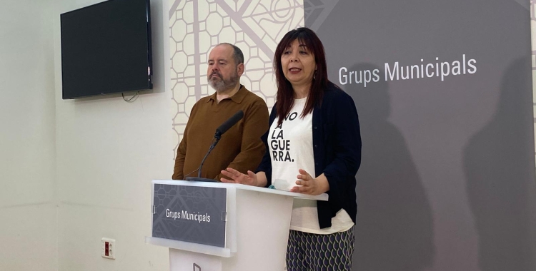 Joan Mena i Alejandra Sandoval durant la roda de premsa