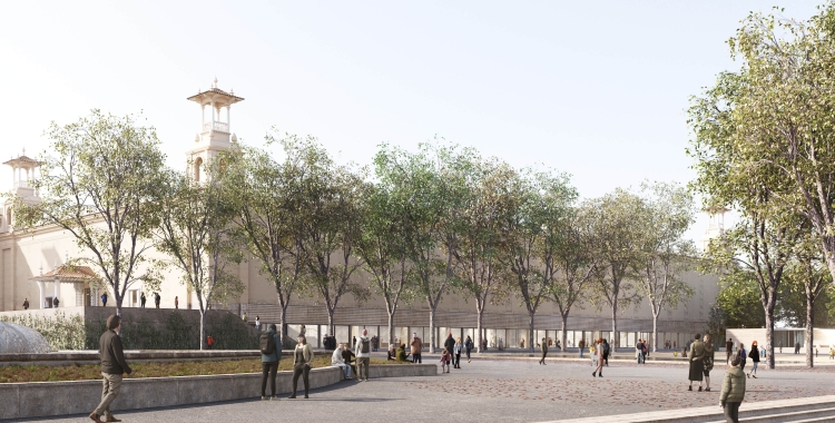 Palau Victòria Eugènia. Vista exterior de l'accés a l'ampliació del MNAC | Harquitectes i Christ & Gantenbein / MNAC