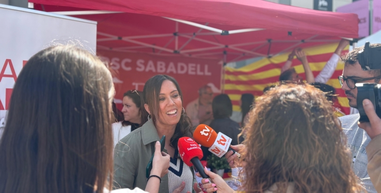 Marta Farrés aquest matí a la carpa del PSC | Cedida