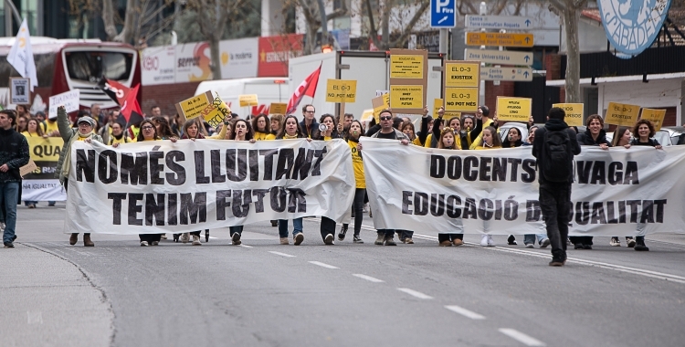 Imatge de la manifestació dels sindicats educatius del març passat