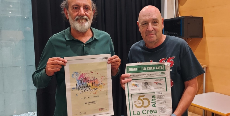 Josep Serra i Jaume Marco durant la presentació del programa d'actes de la Festa Major