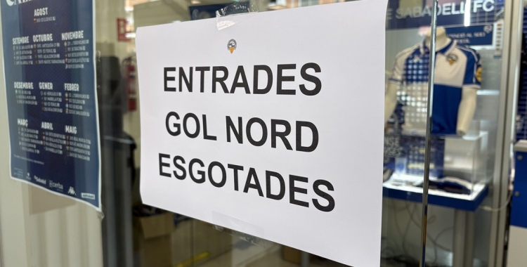 Entrades gol nord esgotades Nova Creu Alta