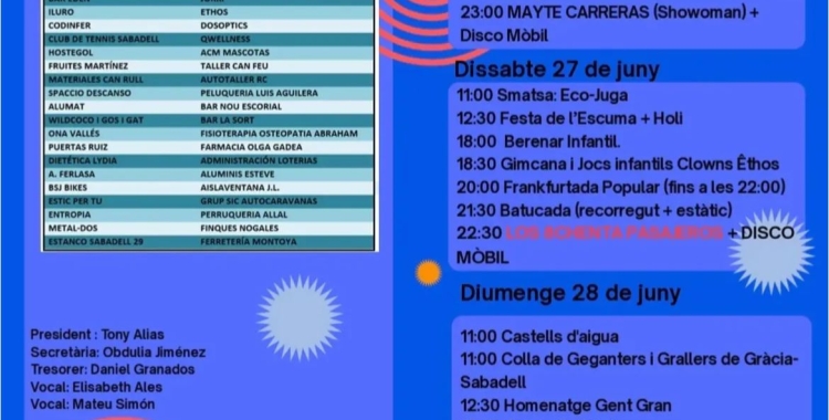 Programa de la Festa Major de la Serra d'en Camaró 2026