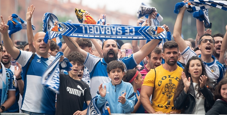 Afició Sabadell rebuda autocar