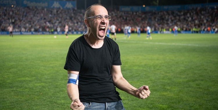 Un eufòric Rodríguez celebra un dels quatre gols contra el Zamora | Roger Benet