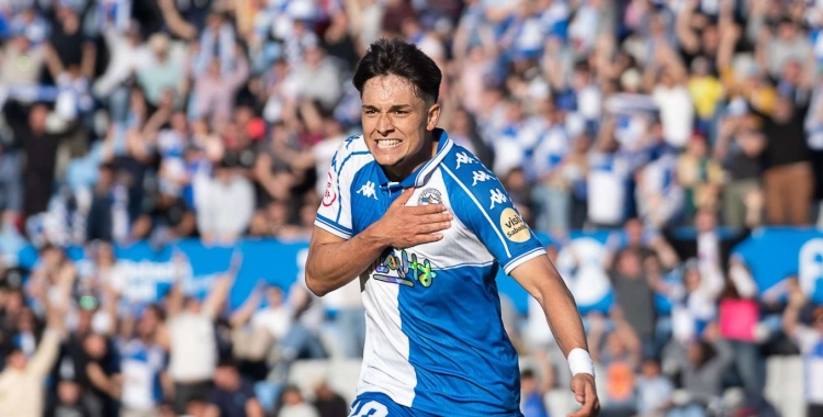 Miguelete celebrant el seu gol contra l'Europa | Roger Benet