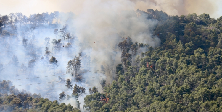 Imatge de l'incendi de Sentmenat | Albert Segura (ACN)