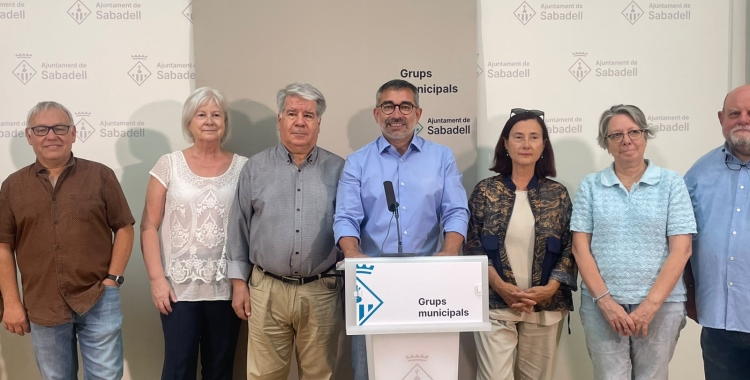La coalició Acció per Sabadell a la Sala de premsa de l'Ajuntament | Pol Peiró