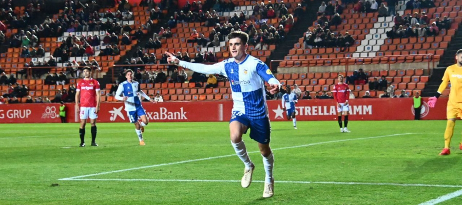 Pau Víctor celebra el 0-1 al Nou Estadi | Críspulo Díaz
