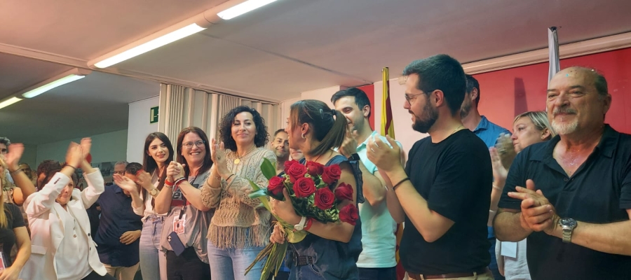 L'alcaldessa Marta Farrés celebrant la majoria absoluta | Núria Garcia