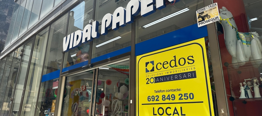 El cartell de 'Local en Venda' a Vidal Papers