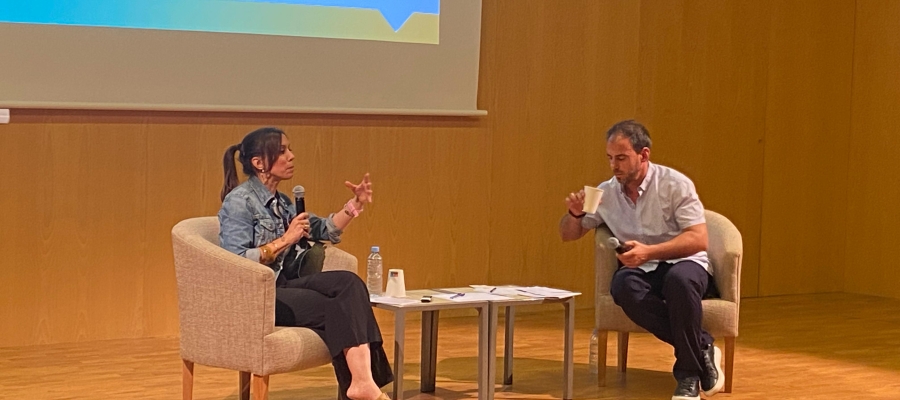 Marta Farrés i Jordi de Arriba durant l'acte