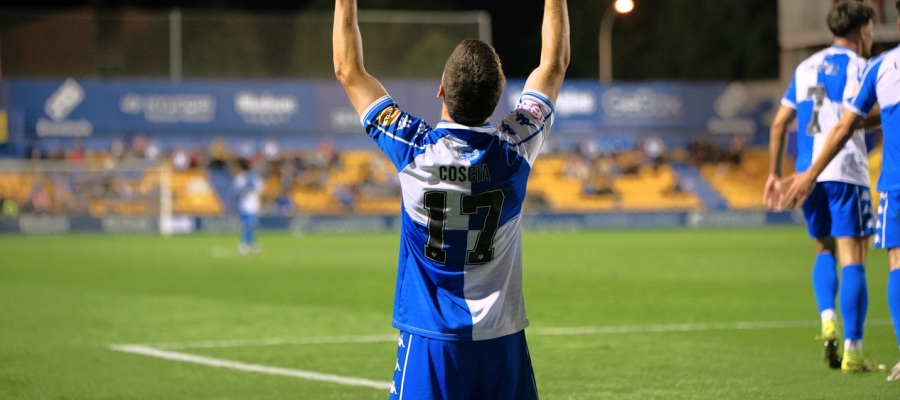 La celebració del primer gol de Coscia al Sabadell | Roger Benet