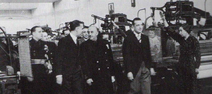 Franco en una visita a Sabadell