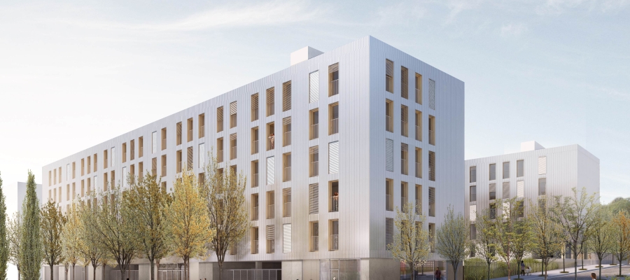 Imatge render de com seran els blocs d'habitatge de Can Gambús