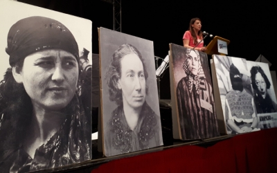 Montse Venturós, durant l'acte a l'auditori del carrer Lacy/ Karen Madrid