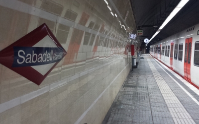 Aspecte actual de l'andana de l'estació Sabadell Rambla | Pau Duran