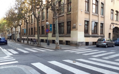 Cruïlla del carerr Indústria amb el carrer Concepció.