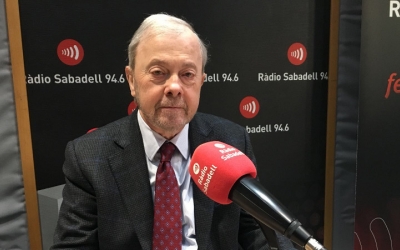 Antoni Maria Brunet, president de la Cambra de Comerç de Sabadell, a l'estudi de Ràdio Sabadell. 