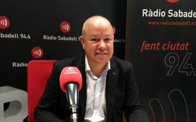 Joan Garcia, als estudis de Ràdio Sabadell/ Serveis Informatius