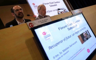 Maties Serracant i el president de la Cambra de Comerç, Antoni Maria Brunet | Roger Benet