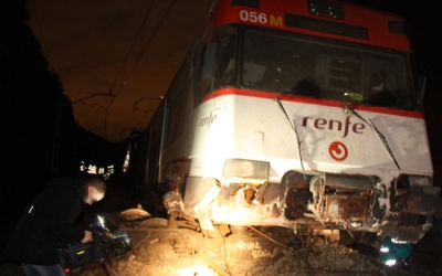 Imatge del tren que ha descarrilat aquest matí a Vacarisses | ACN