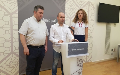 Els regidors de Ciutadans a la sala de premsa de l'Ajuntament de Sabadell | Raquel García